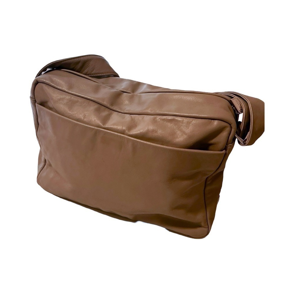 NEW PERLINA NEW YORK Taupe Satchel Leather Bag - Picture 2 of 8